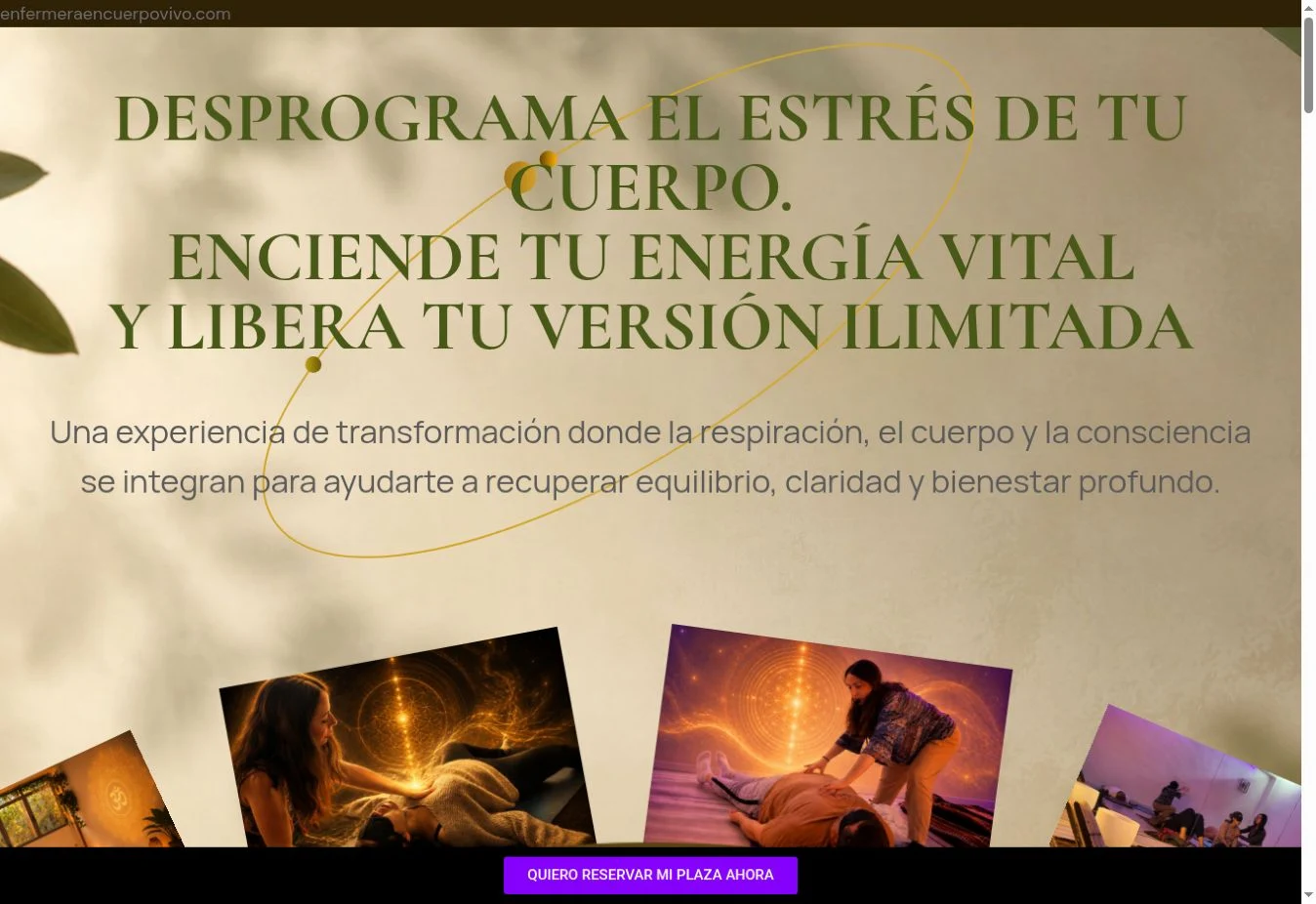 Vista previa real del sitio Enfermera en Cuerpo Vivo