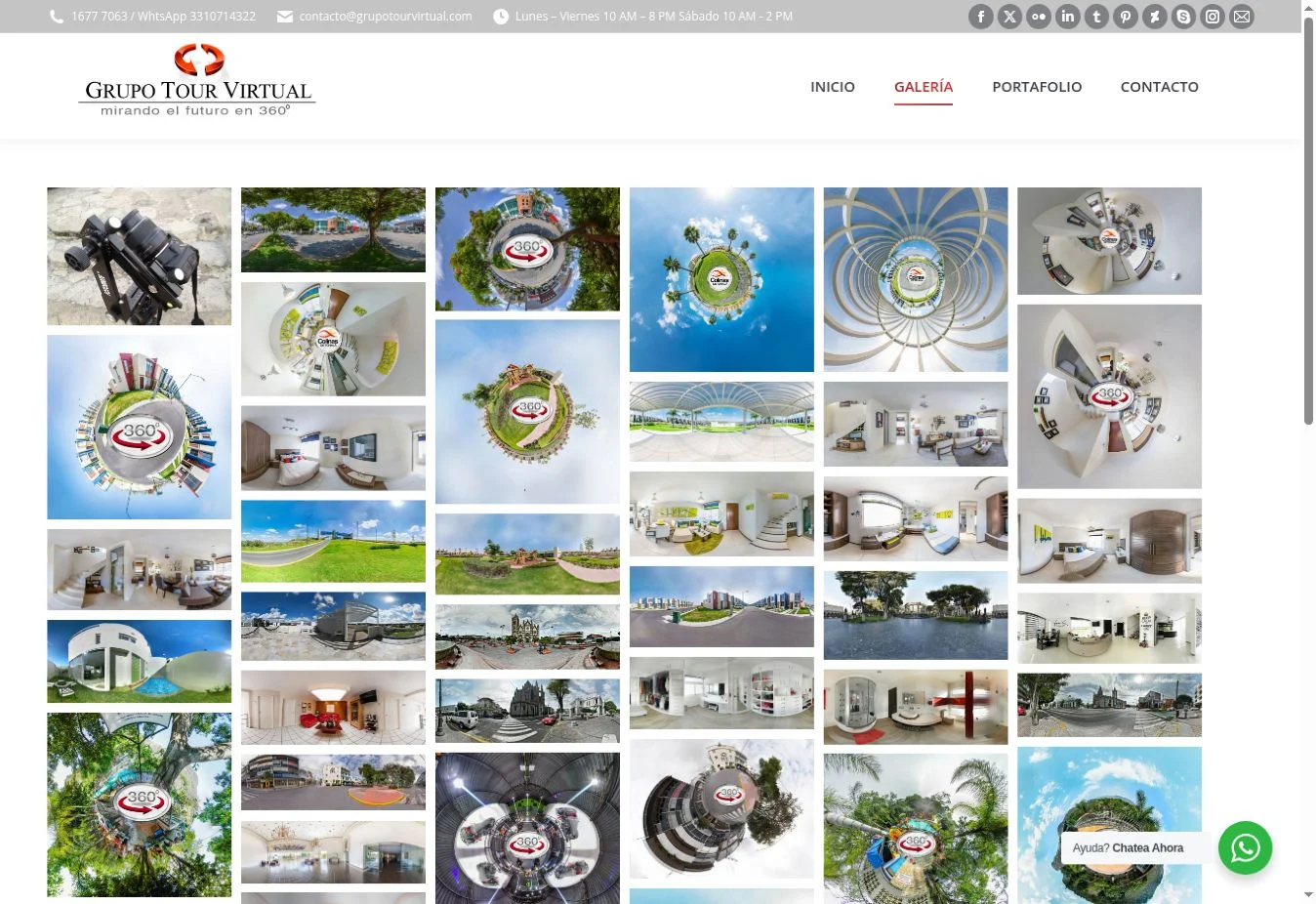 Vista previa real del sitio Grupo Tour Virtual